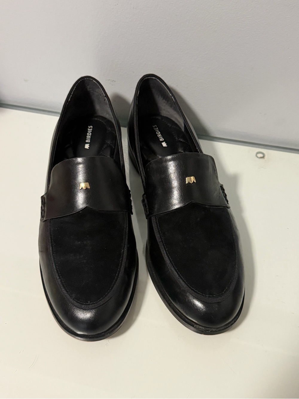 Birdies Black Leather & Suede Men's Loafers - Picture 2 of 9